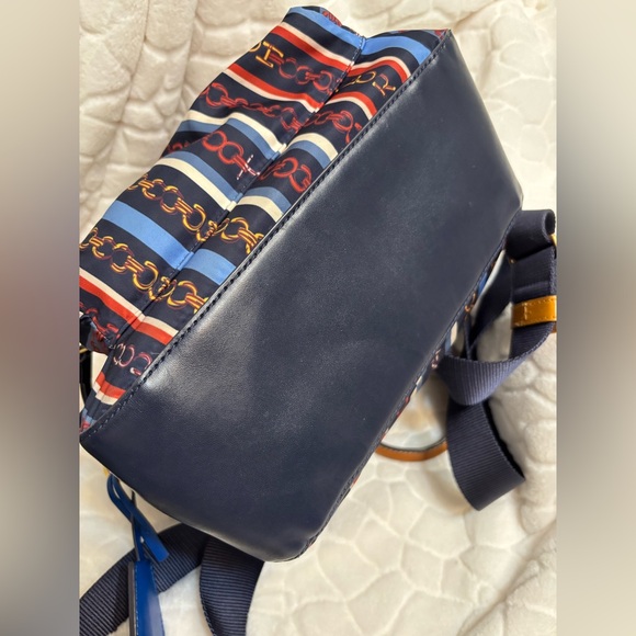 Tory Burch Perry Nylon Printed Zip Backpack in the Gemini Multi Stripe - Picture 8 of 11